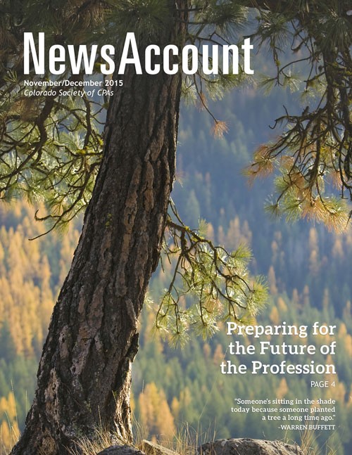 cover of the December 2015 NewsAccount magazine
