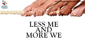 graphic that says less me more we