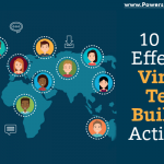 graphic that says 10 fun effective virtual team building activities