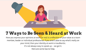 7 Ways to Be Seen & Heard at Work poster